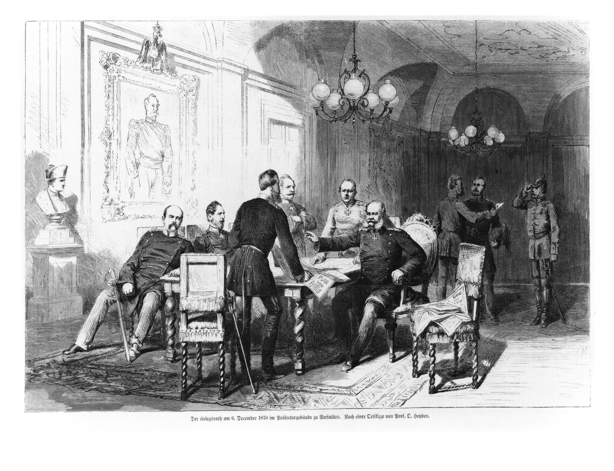 Krigsrådet i Versailles prefektur den 6 december 1870, illustration från 