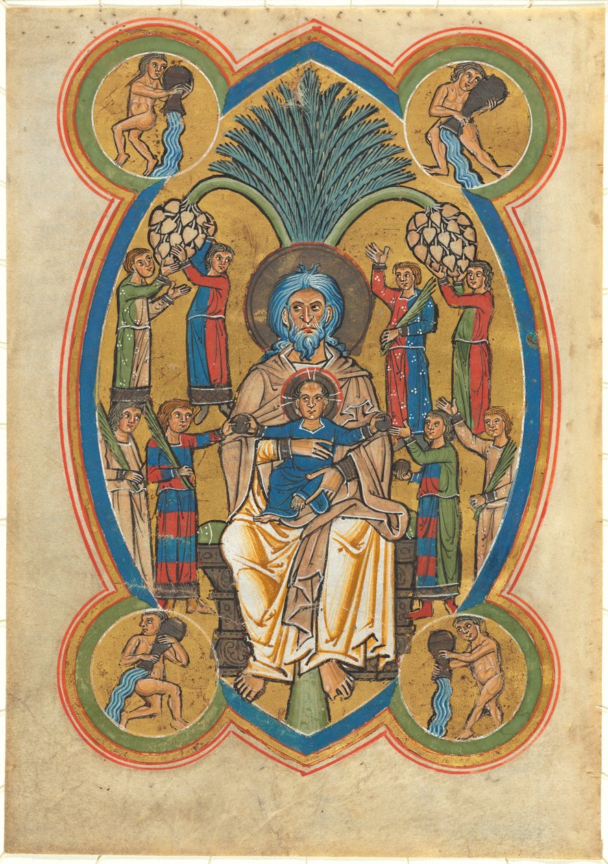 Paradis med Kristus i Abrahams knä av German 13th Century