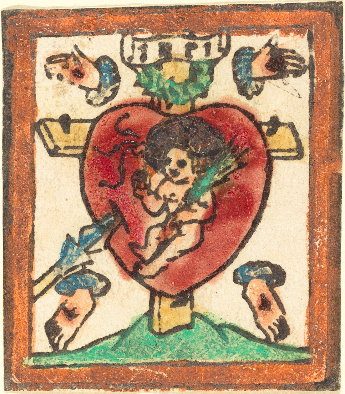 Kristusbarn i det heliga hjärtat av German 15th Century