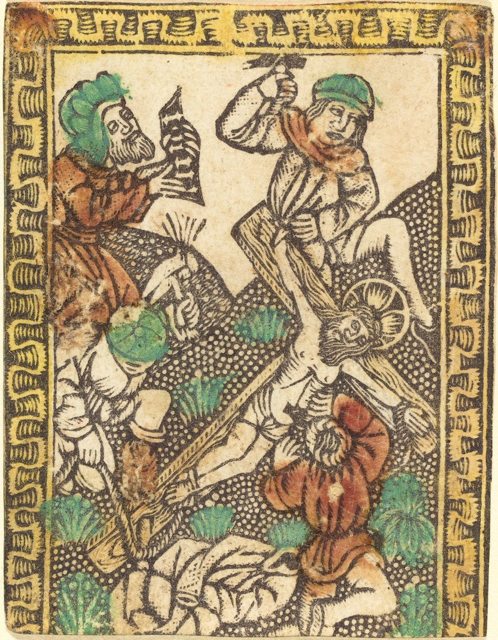 Kristus spikad på korset av German 15th Century