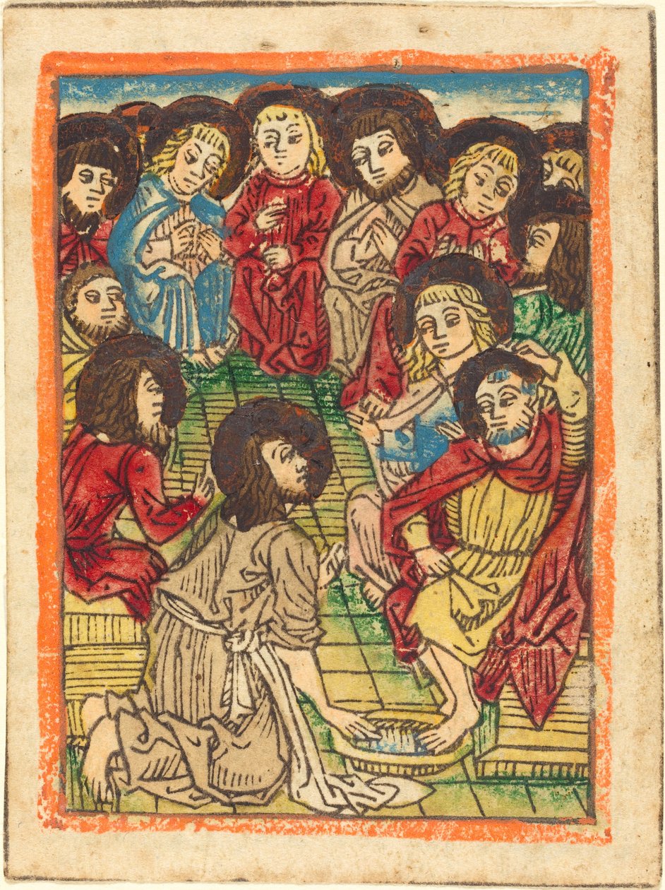 Kristus som tvättar apostlarnas fötter av German 15th Century