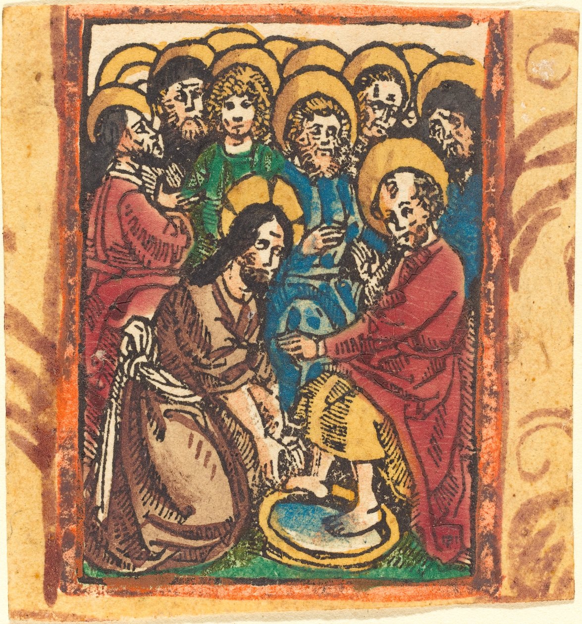 Kristus tvättar apostlarnas fötter av German 15th Century