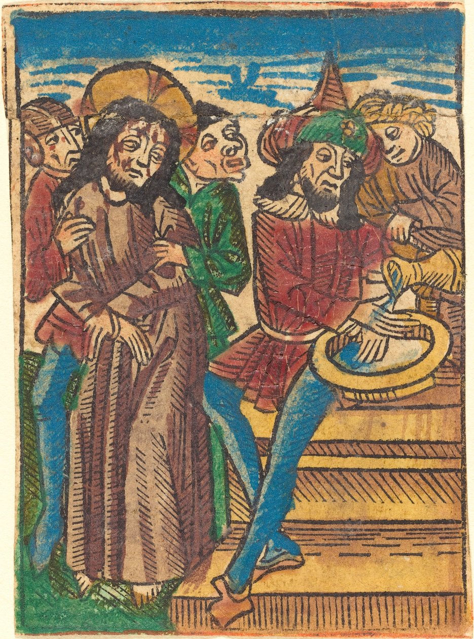 Pilatus som tvättar sina händer av German 15th Century