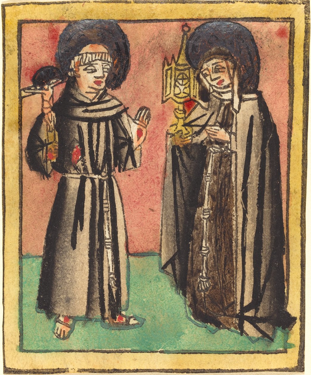 Saint Francis och Saint Clara av German 15th Century