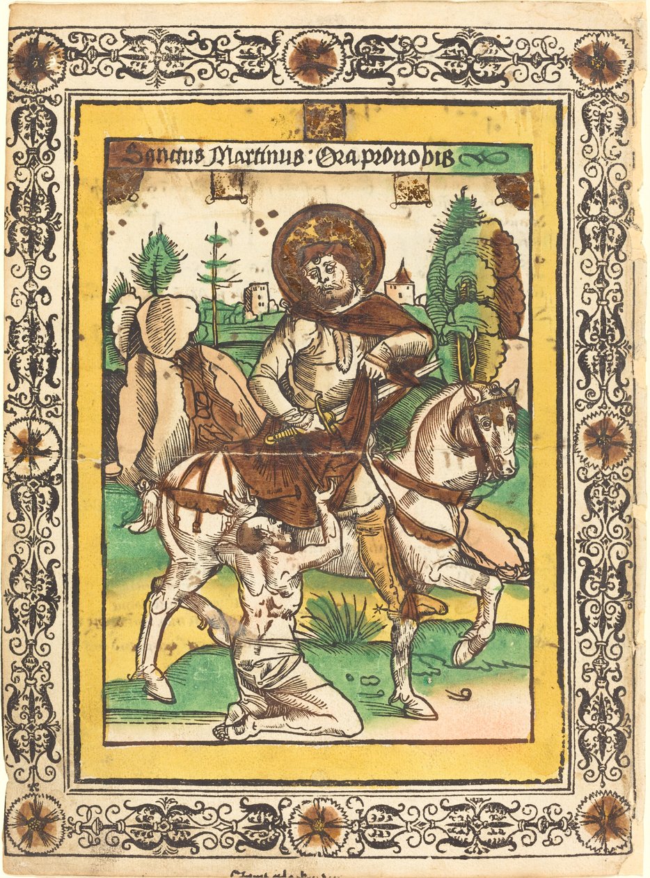Sankt Martin och tiggaren av German 15th Century
