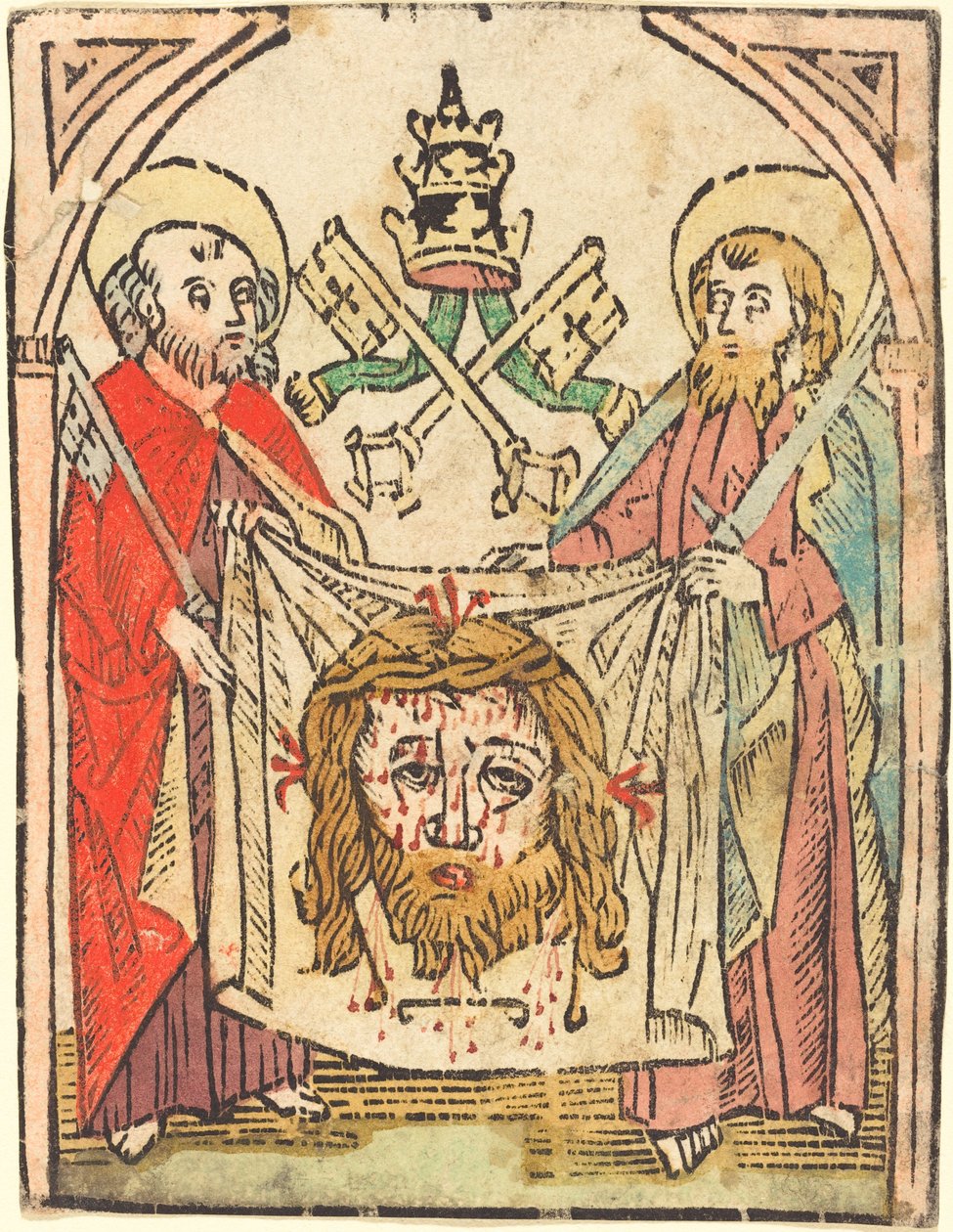 De heliga Peter och Paulus med Sudarium av German 15th Century