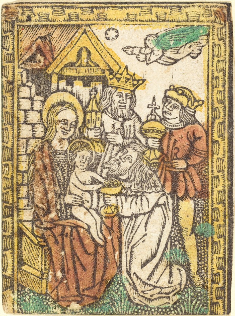 Tillbedjan av Magi av German 15th Century