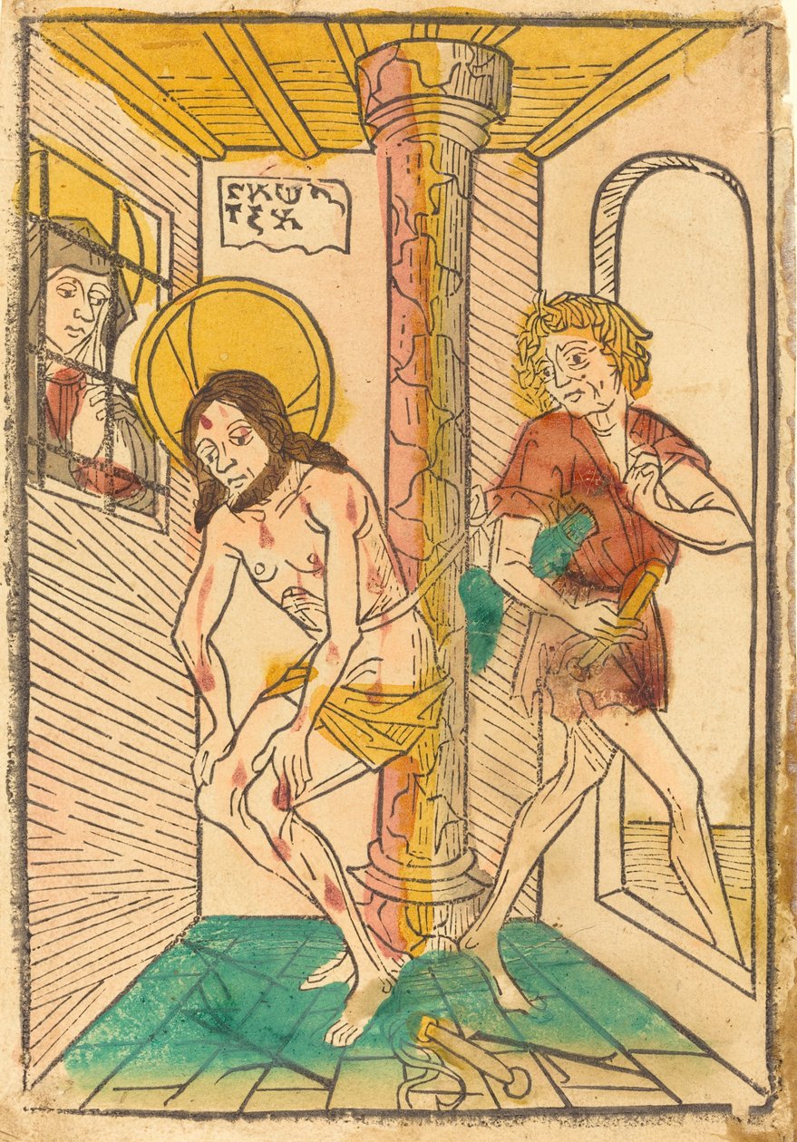 Flagglingen i Marias närvaro av German 15th Century