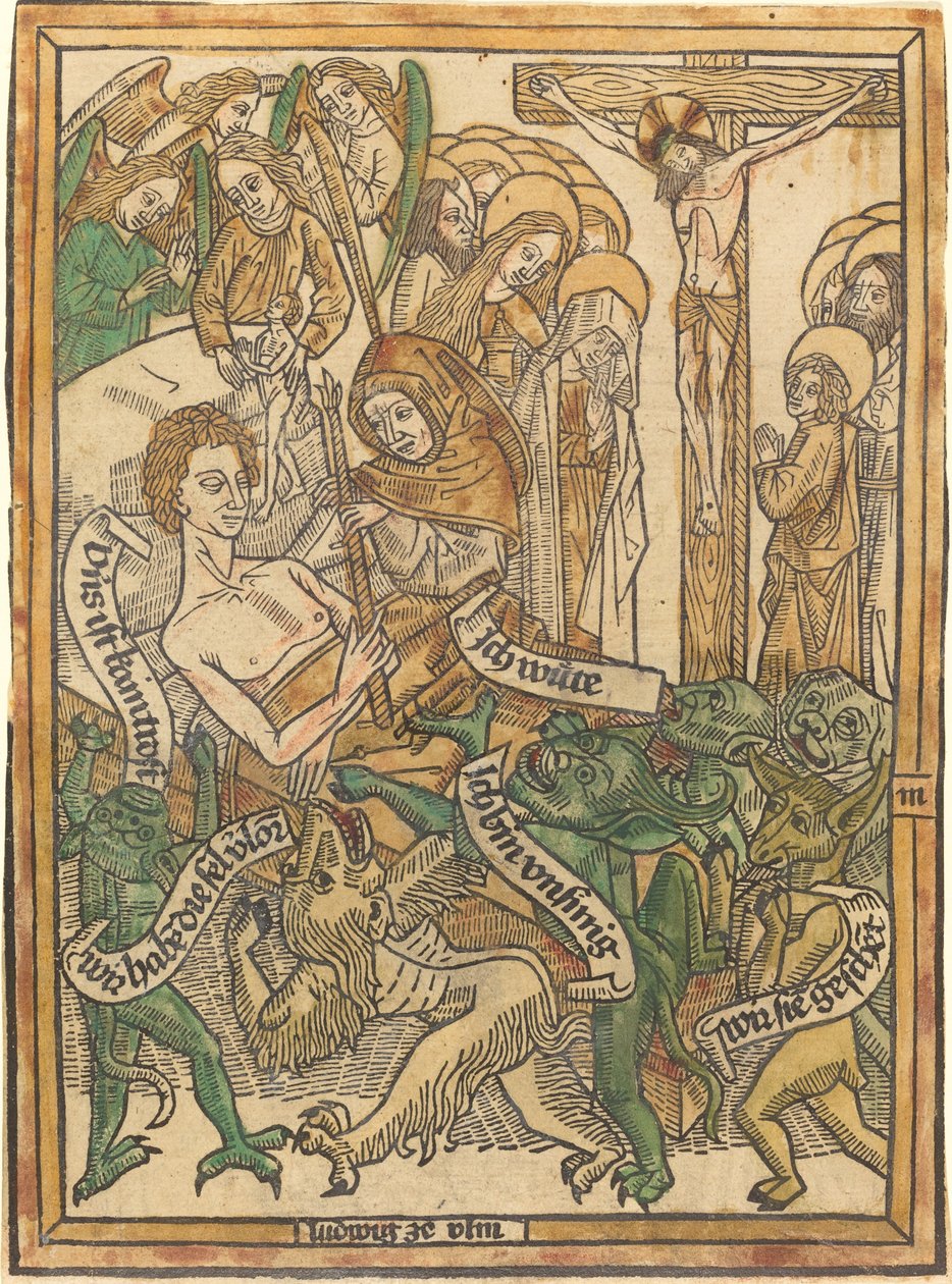 Den döende mannens sista lidande av German 15th Century