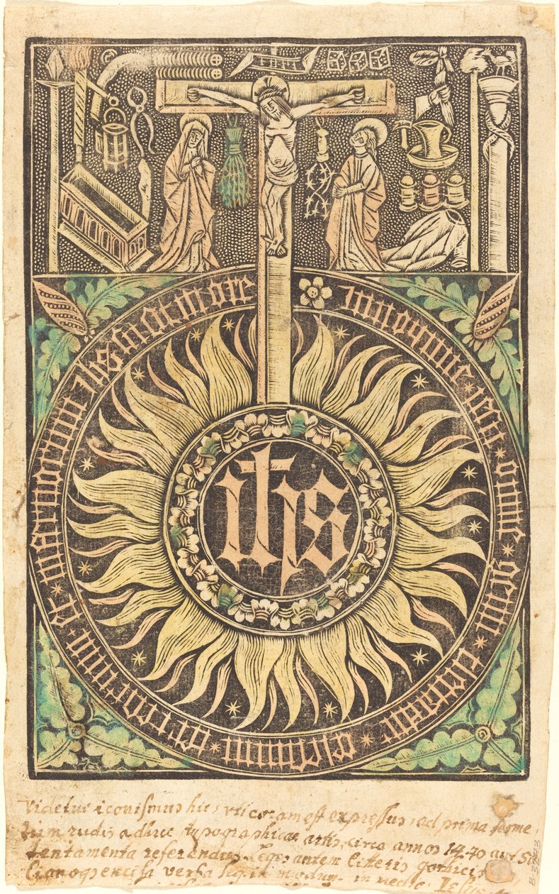 Den heliga monografin med symbolerna för korsfästelse och passion [recto] av German 15th Century