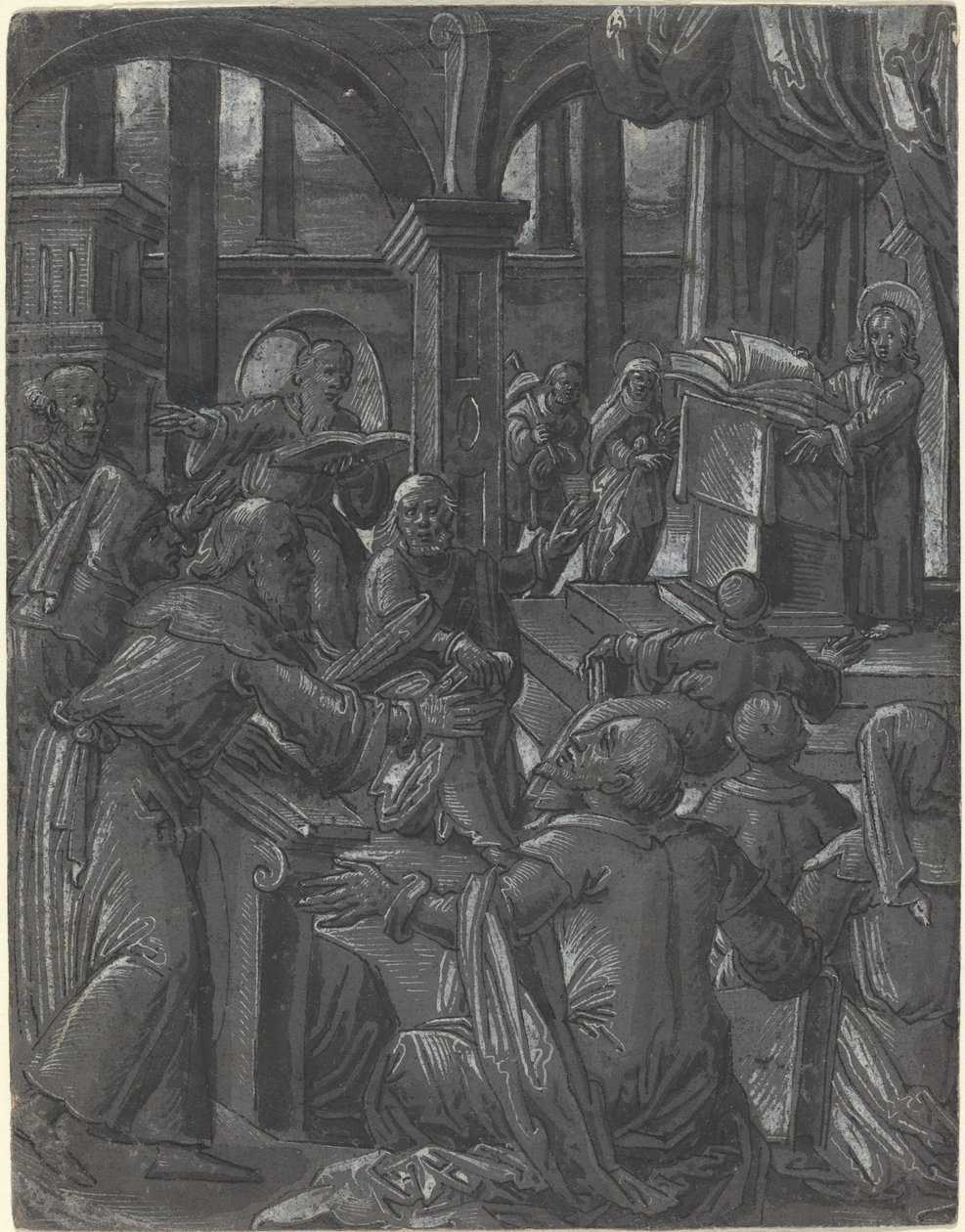 Kristus disputerar med läkarna av German 16th Century