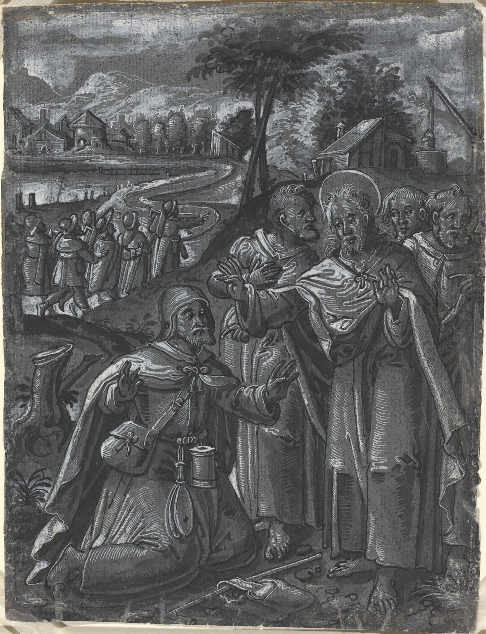 Kristus disputerar med läkarna [recto] av German 16th Century