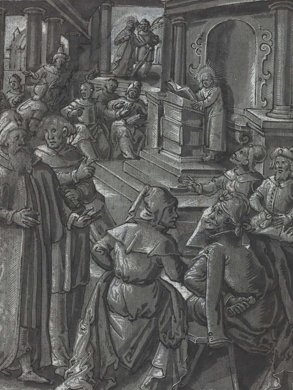Kristus helar den lame [verso] av German 16th Century