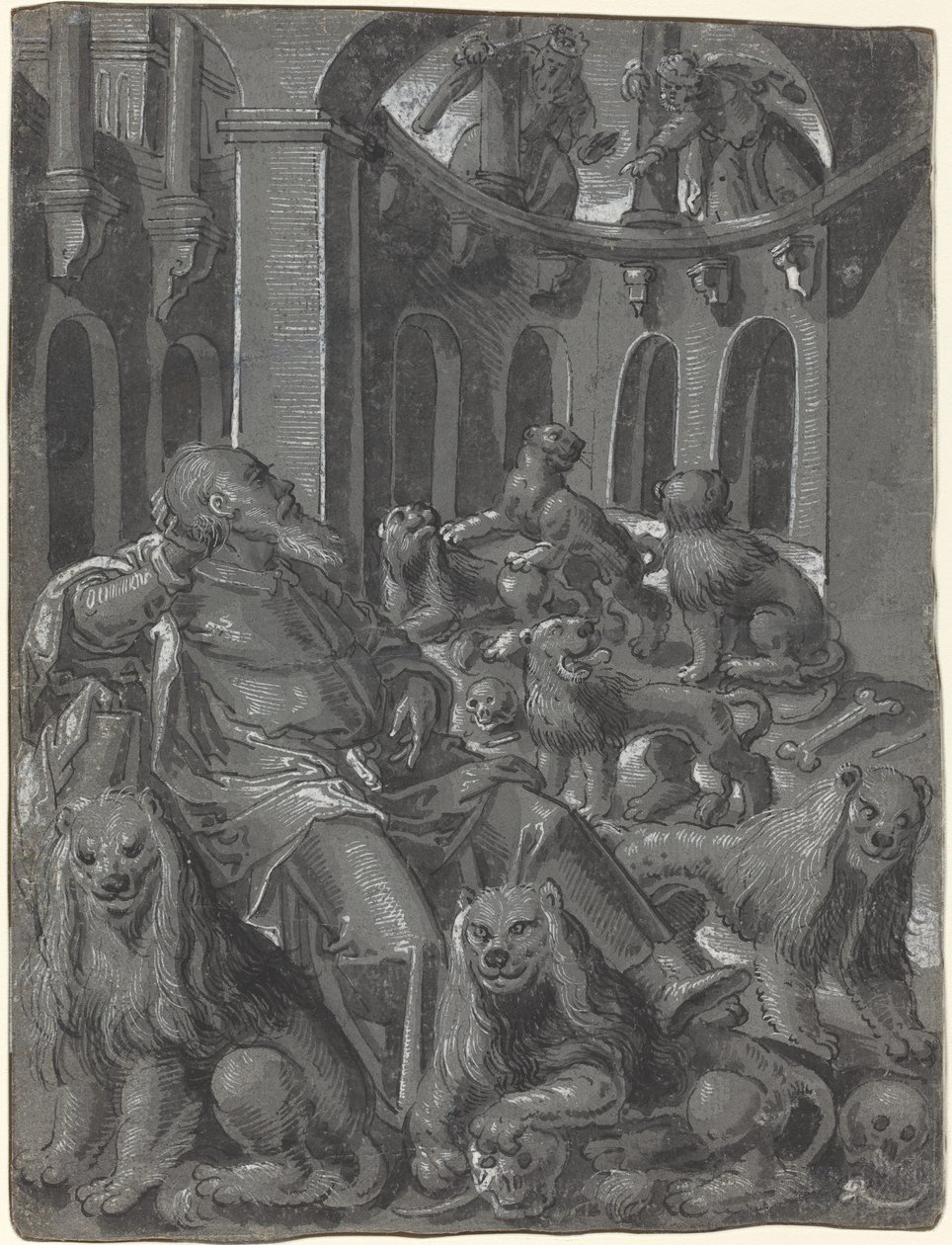 Daniel i lejonhålan [rak] av German 16th Century