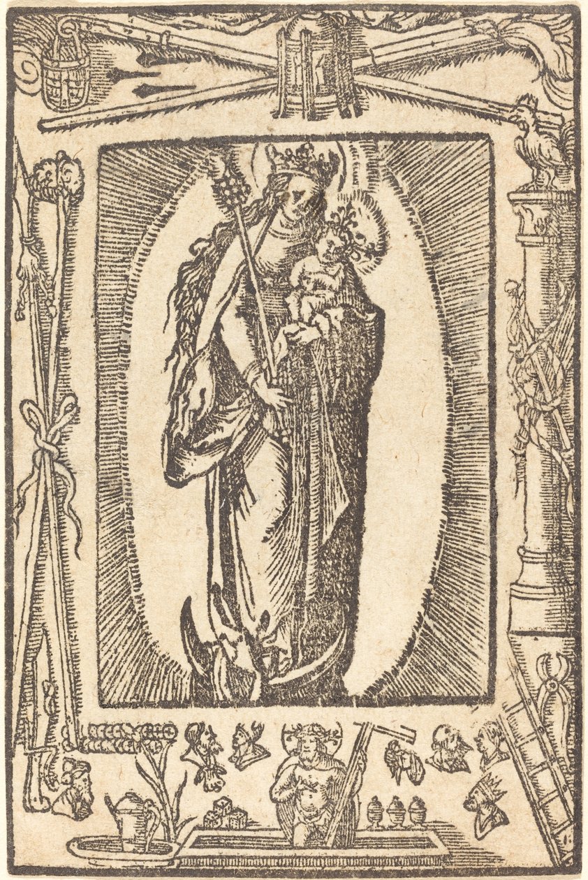 Madonna och barn av German 16th Century