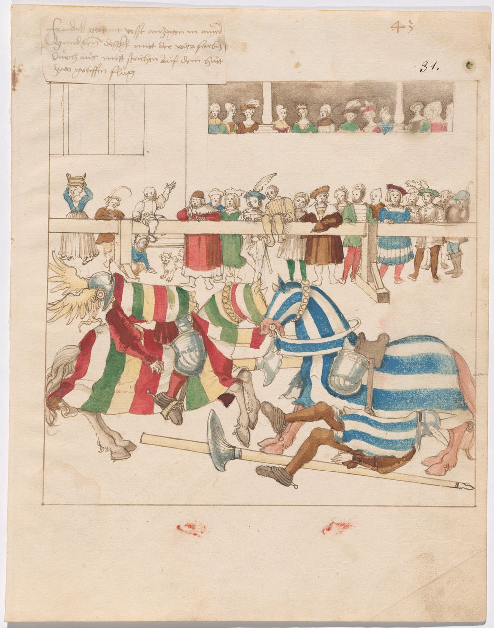 Mock Joust of War med fasta sköldar av German 16th Century