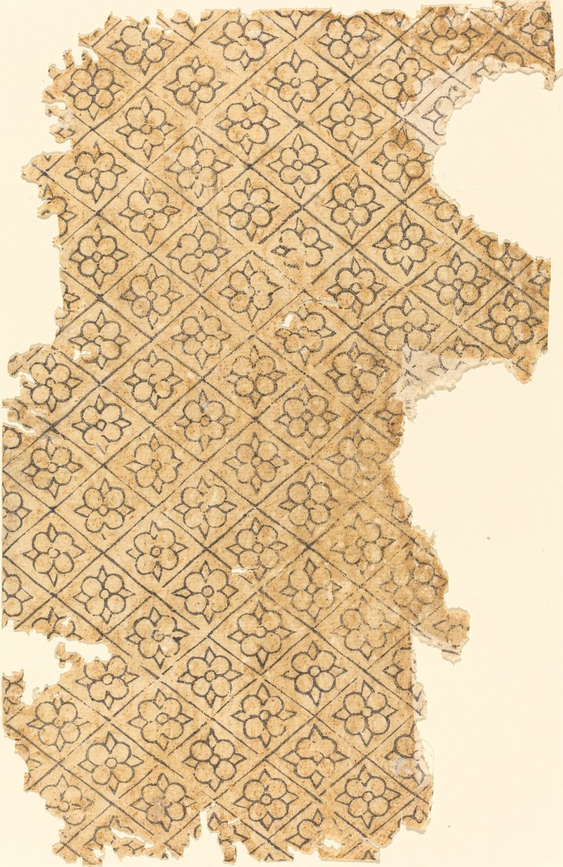 Ark med blomma och diamantmönster av German 16th Century
