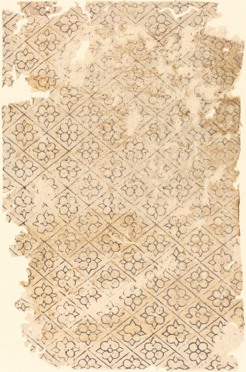 Ark med blomma och diamantmönster av German 16th Century