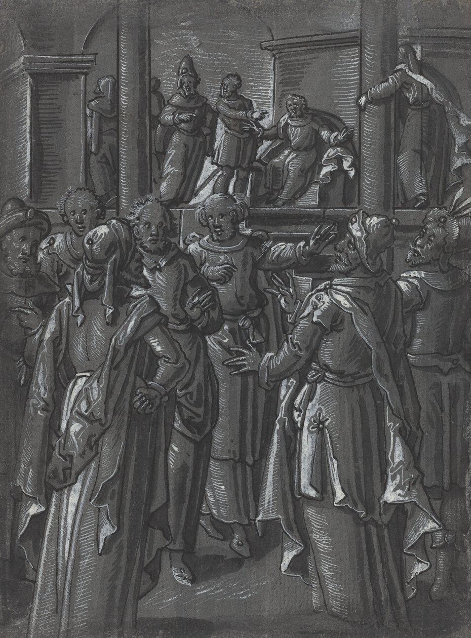 Översteprästen framför Pilatus [verso] av German 16th Century