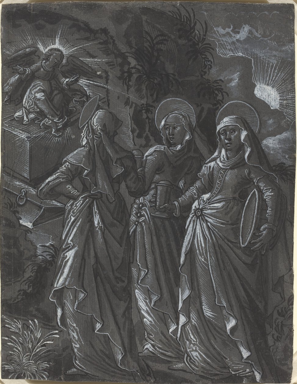 De tre kvinnorna vid graven [recto] av German 16th Century