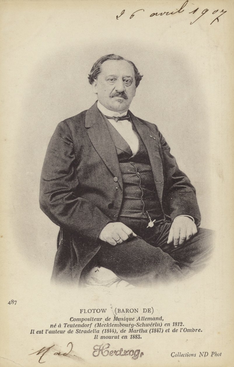Baron de Flotow, tysk kompositör (1812-1883) (svartvitt foto) av German Photographer