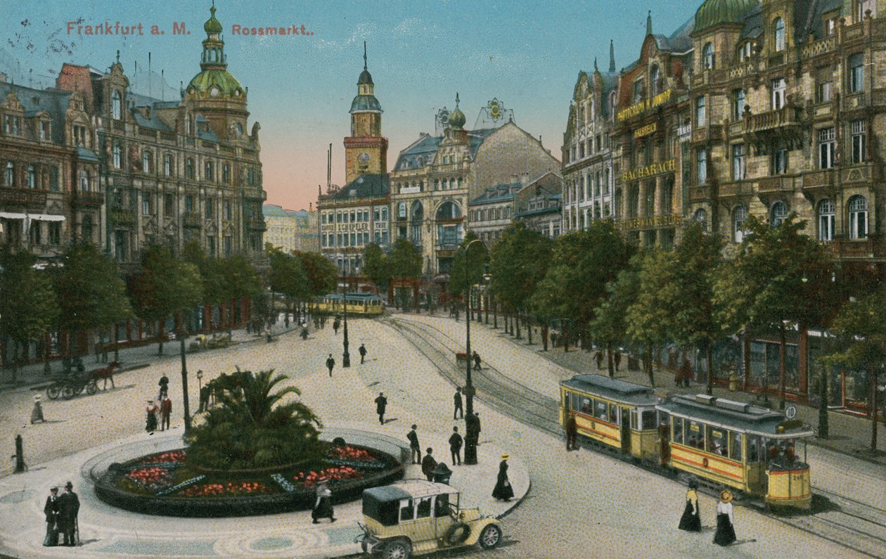 Frankfurt, Rossmarkt. Vykort skickat 1913. av German Photographer