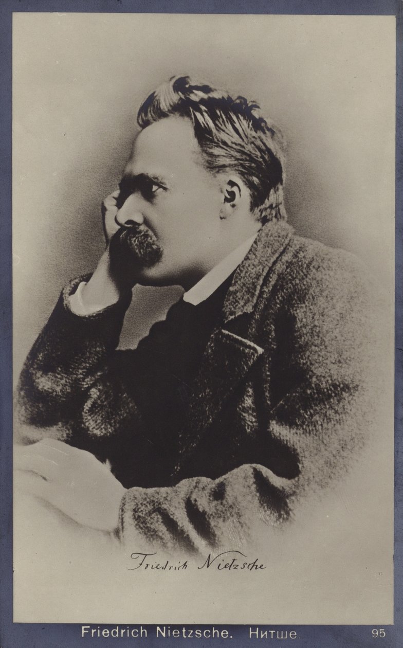 Friedrich Nietzche (1844-1900), tysk filosof och författare (svartvitt foto) av German Photographer