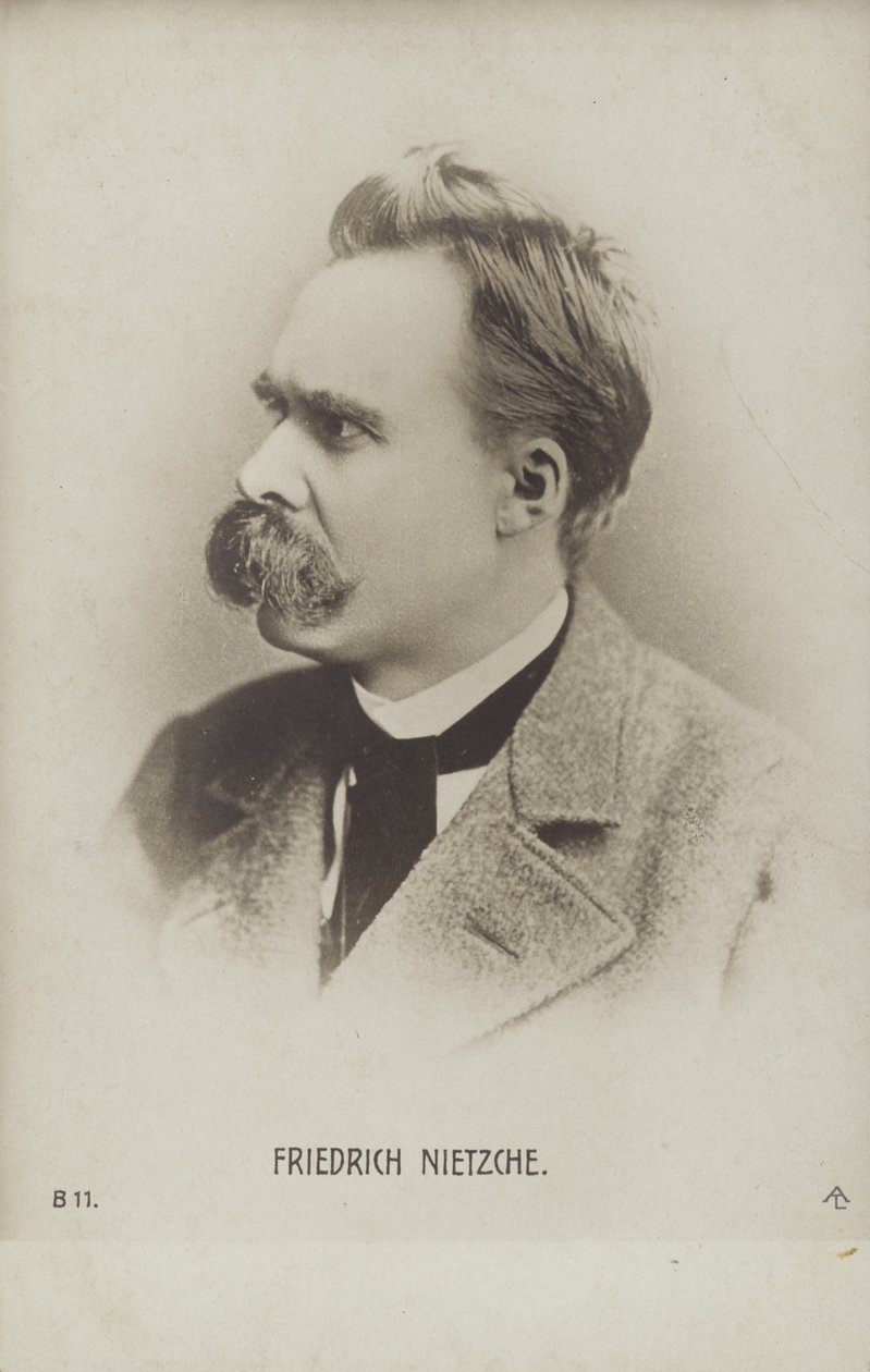 Friedrich Nietzche (1844-1900), tysk filosof och författare (svartvitt foto) av German Photographer