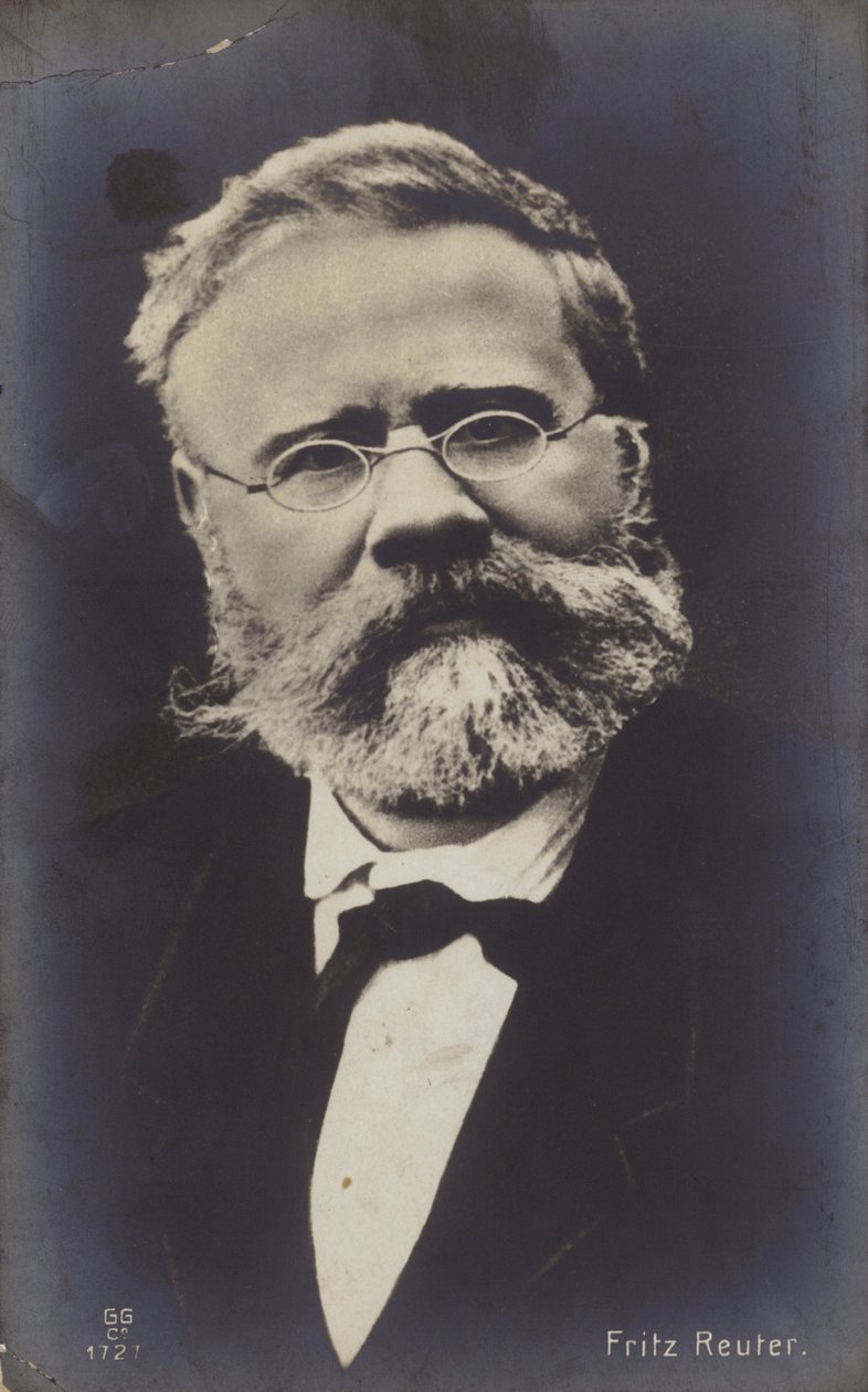 Fritz Reuter (1810-1874), tysk romanförfattare (svartvitt foto) av German Photographer