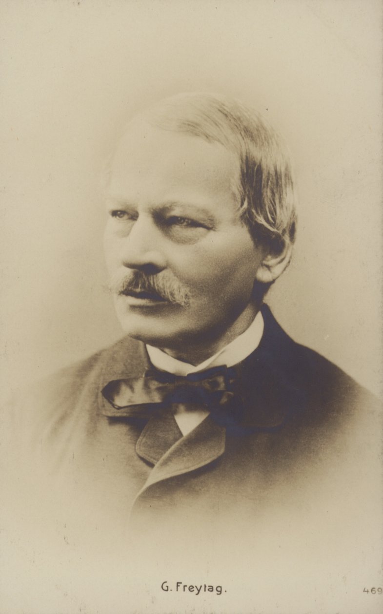 Gustav Freytag (1816-1895), tysk romanförfattare och dramatiker (svartvitt foto) av German Photographer