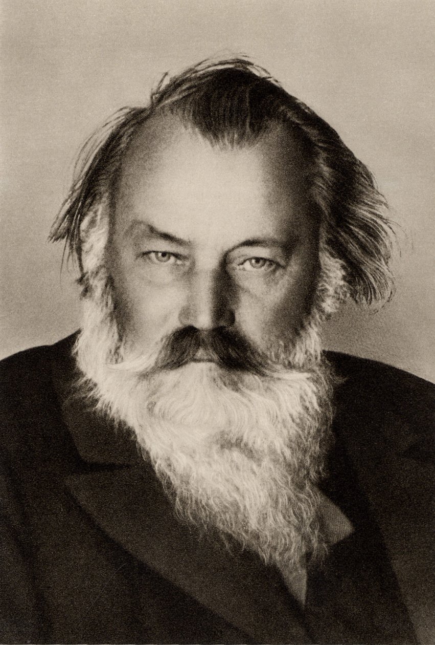 Johannes Brahms (1833-1897) (svartvitt foto) av German Photographer