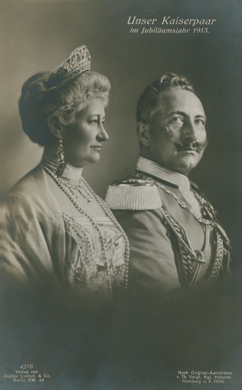 Kejsar Wilhelm II och kejsarinnan Augusta Victoria av Tyskland under sitt silverjubileumsår av German Photographer