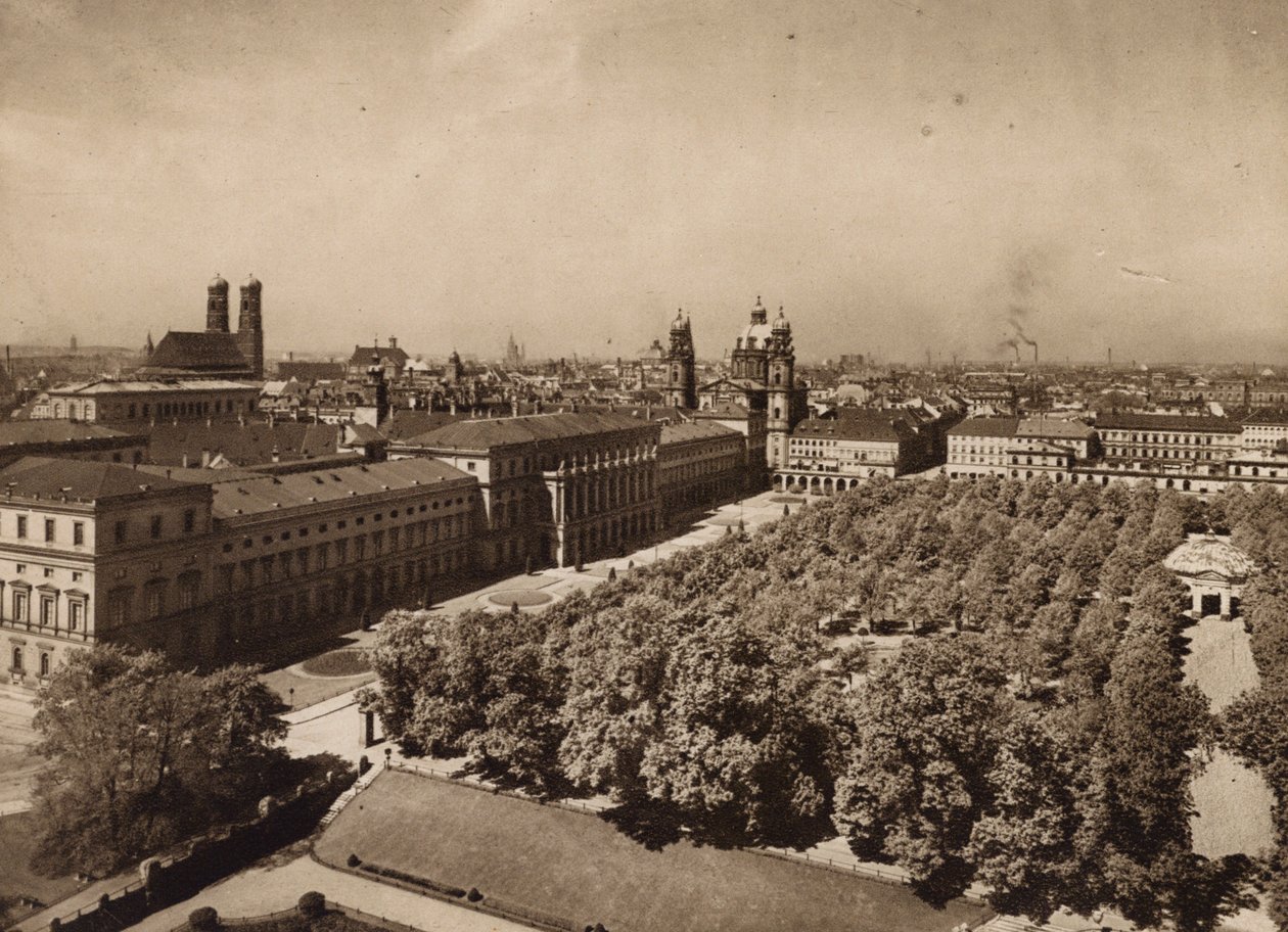 Munchen / München: Vy över München (svartvitt foto) av German Photographer