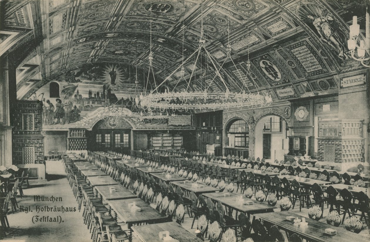 München, Hofbrauhaus. Vykort skickat den 11 mars 1913. av German Photographer