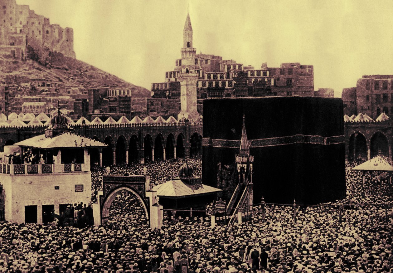 Pilgrimer vid Kaaba, illustration från "Palastina" av Karl Grober av German Photographer