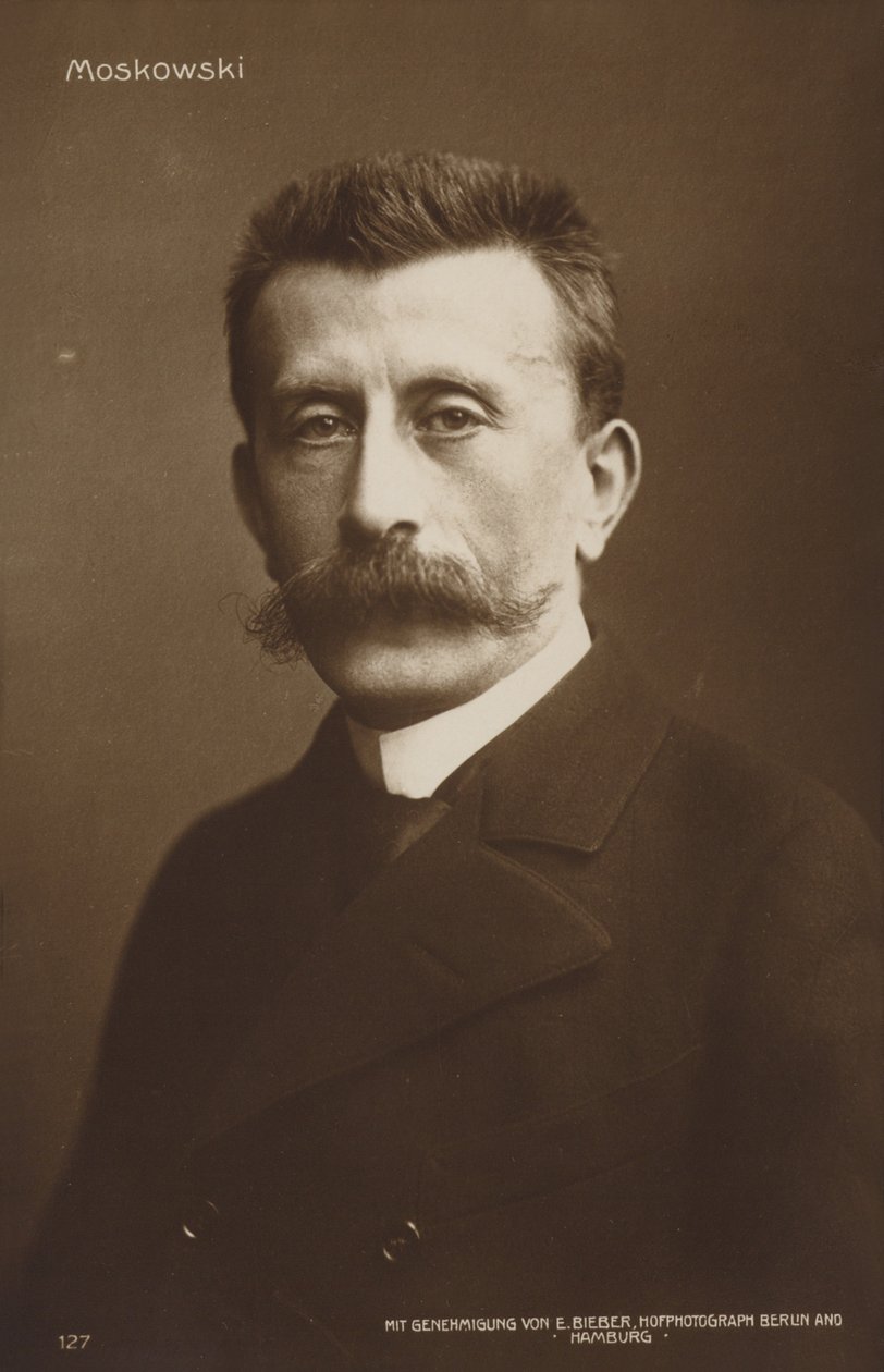 Porträtt av Moritz Moszkowski (svartvitt foto) av German Photographer