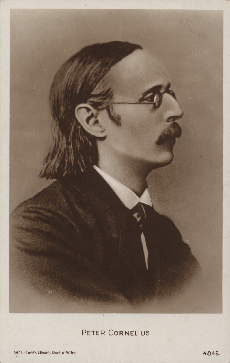 Porträtt av Peter Cornelius (svartvitt foto) av German Photographer