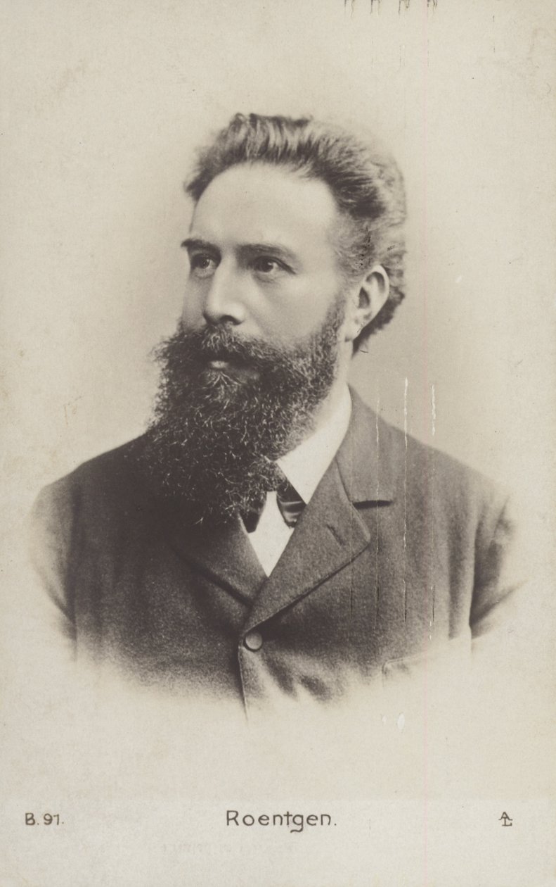 Wilhelm Roentgen (1845-1923), tysk fysiker (svartvitt foto) av German Photographer