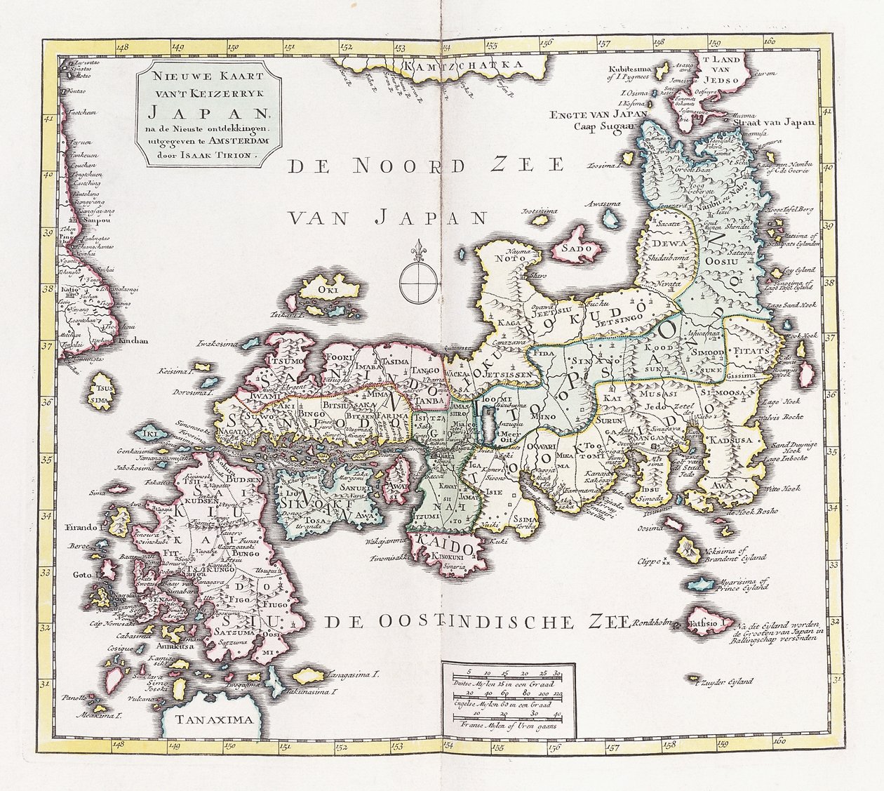 En karta över Japan, 1769 av German School