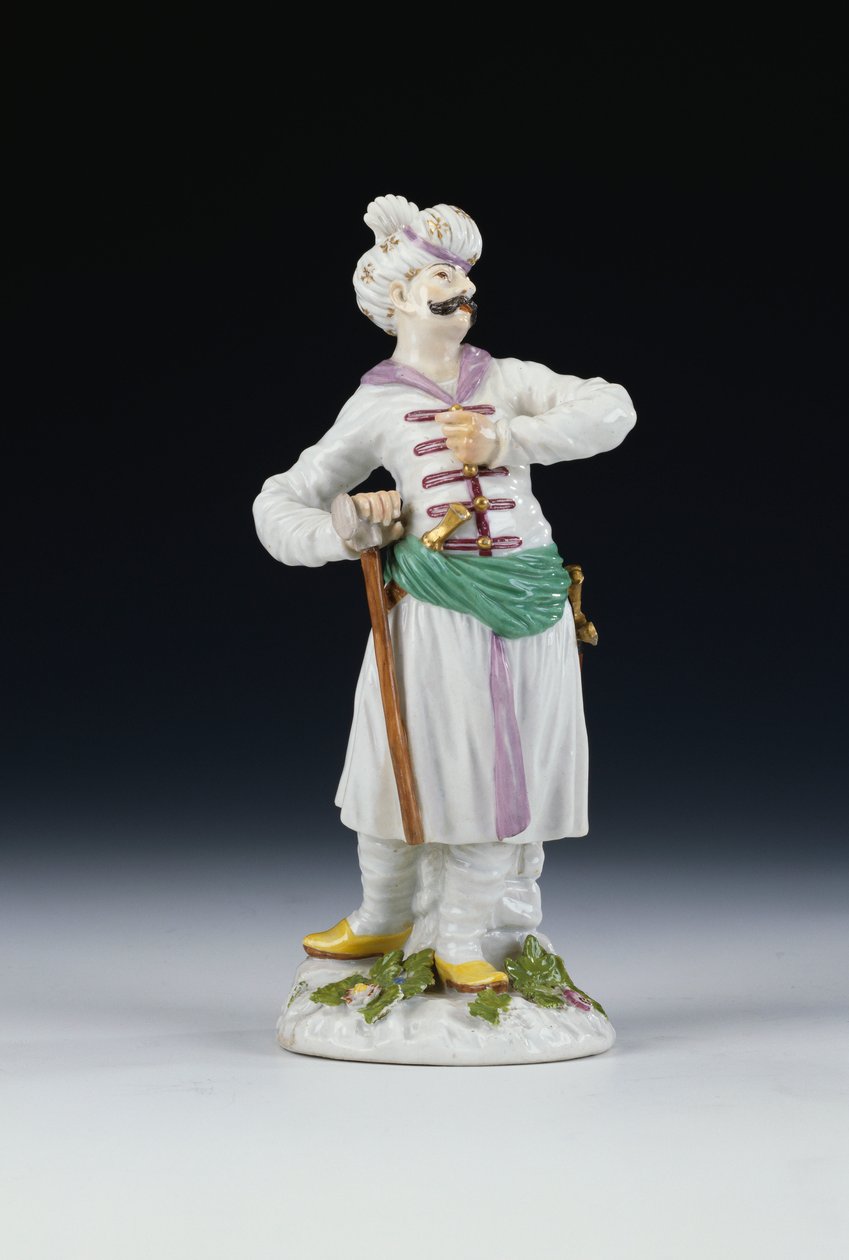 En Meissen-figur av en perser, ca 1748 (porslin) av German School