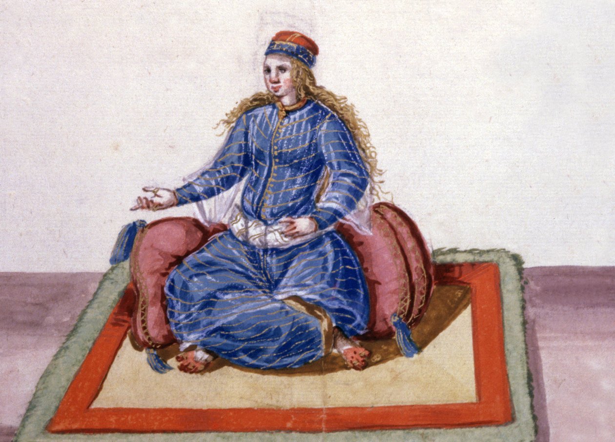 En favorit vid den osmanske sultanens hov, ca 1600 (akvarell) av German School