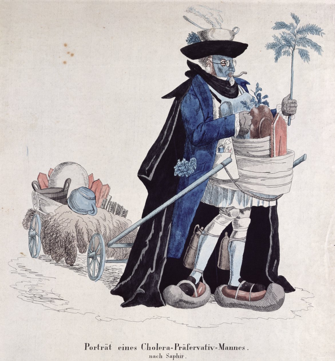 En man skyddad mot kolera under epidemin 1832 av German School