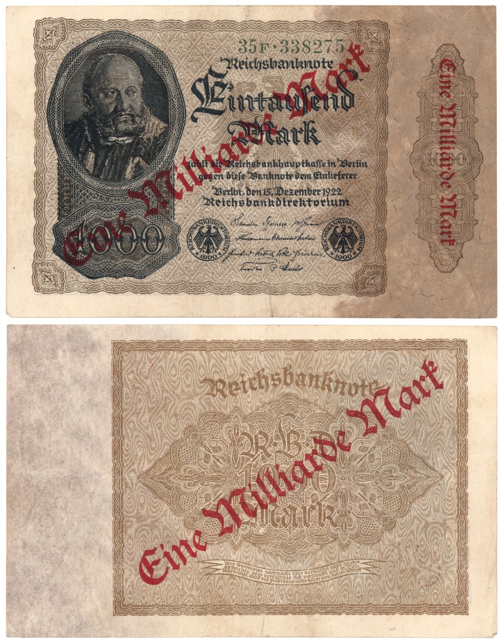En miljard sedel, 1922 av German School