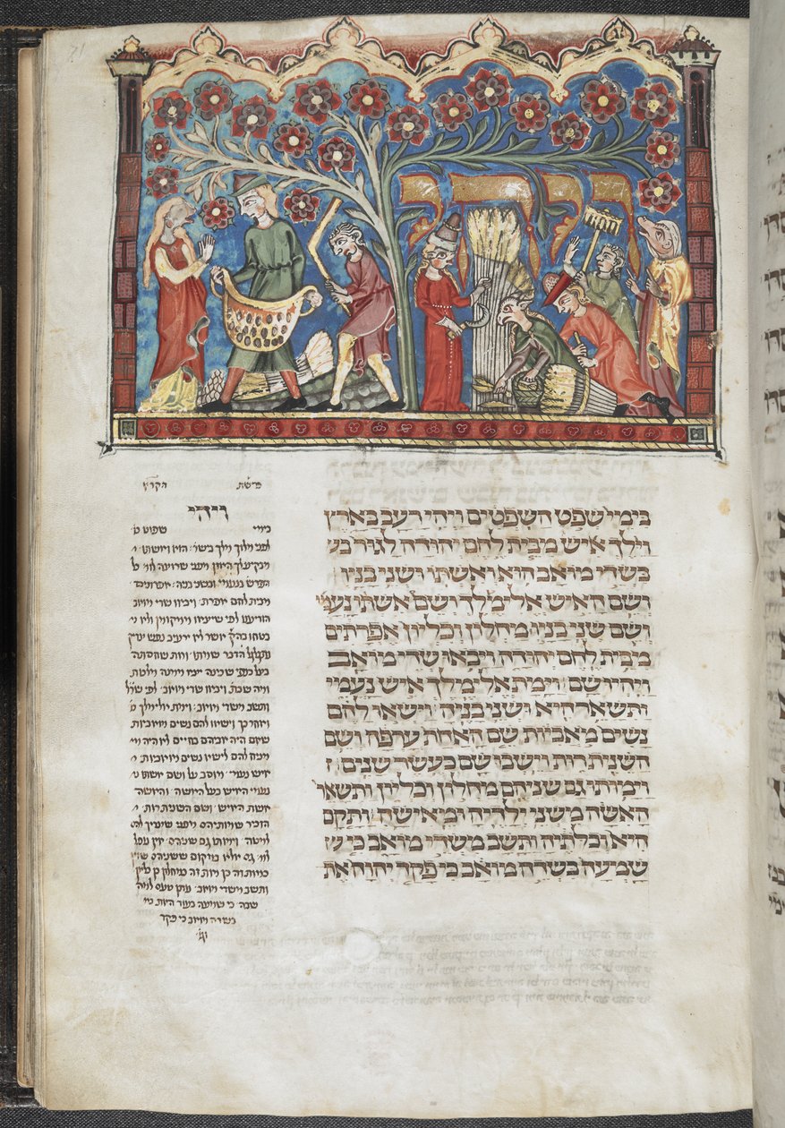 Lägg till. 22413, f.71 Skördescenen, från en 
