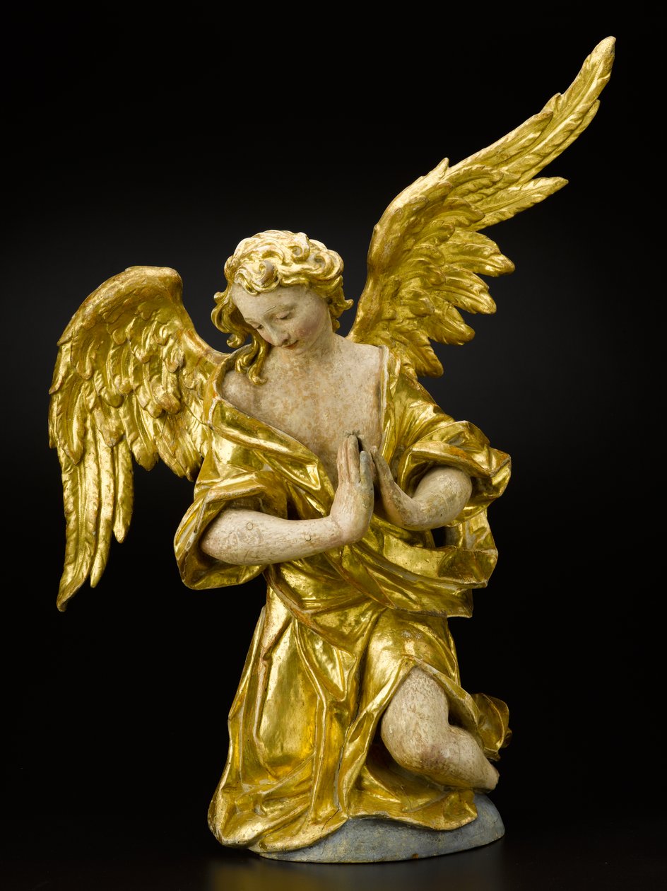 Adoring Angel, ca 1735-1760 (trä, polykrom och bladguld) av German School