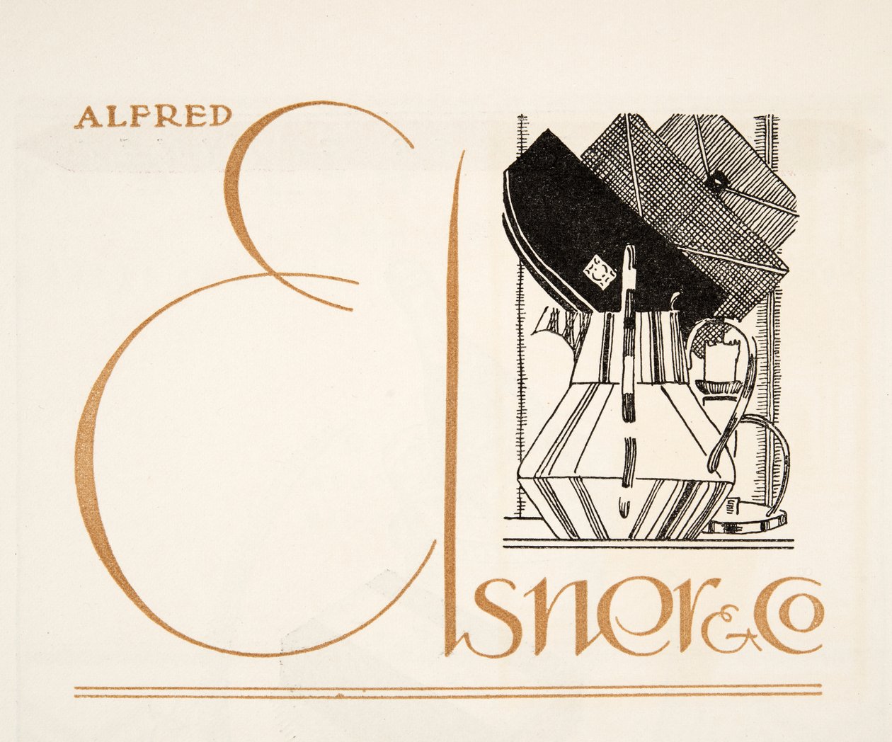 Annons för Alfred Elsner & Co., från Styl, pub.1922 (pochoirtryck) av German School