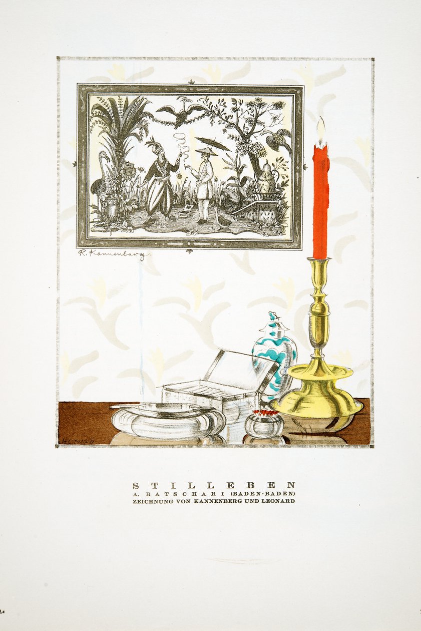 Annons för "Batschari Cigaretten", ur Styl, utg.1922 (pochoirtryck) av German School