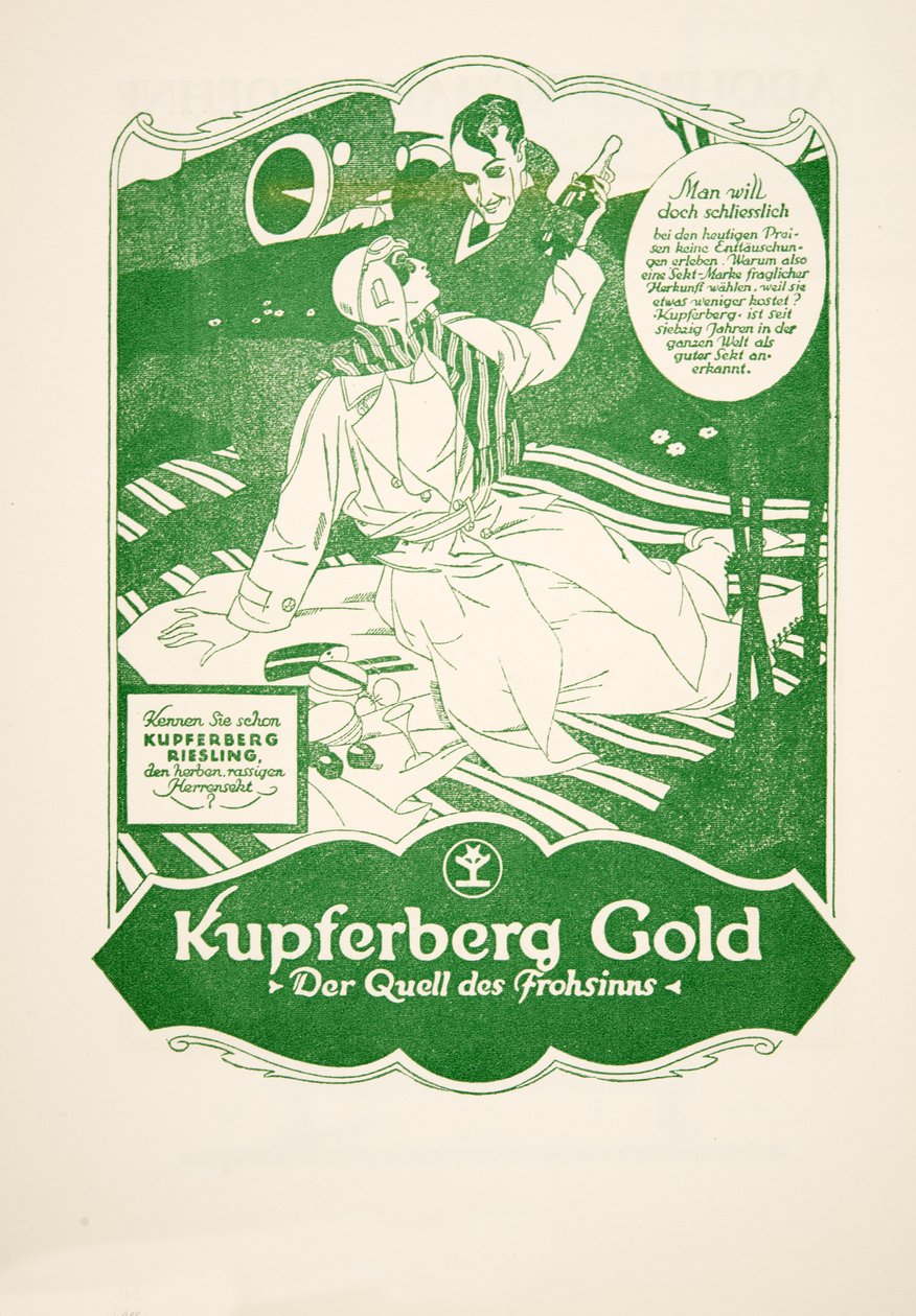 Annons för Kupferberg Gold, ur Styl, utg.1922 (pochoirtryck) av German School