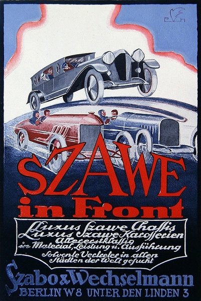 Annons för Szawe Motor Cars, 1921 av German School