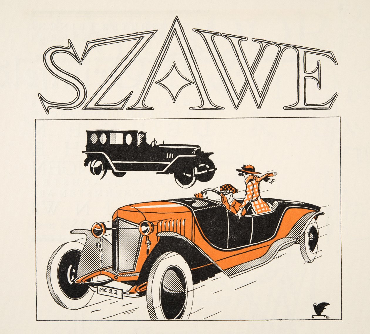 Annons för Szawe, ur Styl, utg.1922 (pochoirtryck) av German School